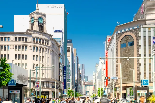 A street scene in Ginza, central Tokyo