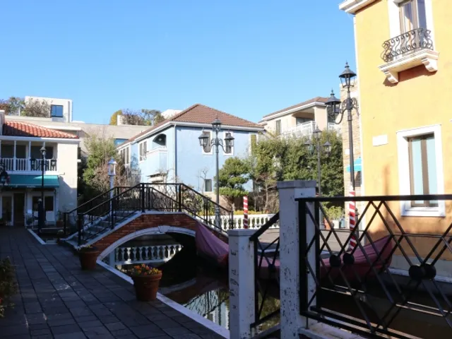 The Venice-themed canal and footbridge at La Vita in Jiyugaoka, Meguro, Tokyo